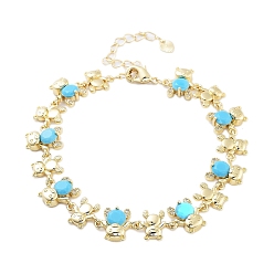 Озёрно--синий Браслеты-цепочки из латуни с покрытием из латуни и кубического циркония для женщин, реальный 18 k позолоченный, без кадмия и без свинца, долговечный, Плут синий, 7-7/8 дюйм (20 см)