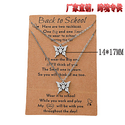 N00026 Back-to-School Season Pass Stylish Stainless Steel Butterfly Lock Collarbone Necklace for Back to School