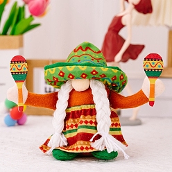 Gnome Carnival Party Dwarf Action Figures, Goblin Style Faceless Doll, Mexican Gnome Plush Decorations, Female Gnome, 80x60x210mm