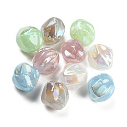 Mixed Color Opaque Acrylic Beads, Imitation Shell Effect, Mixed Color, 21x19.5x19mm, Hole: 3.2mm