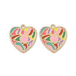 Разноцветный Стойки обшивки сплава эмали подвески, без кадмия, без никеля и без свинца, шарма сердца, красочный, 27x25x2 мм, отверстие : 2 мм