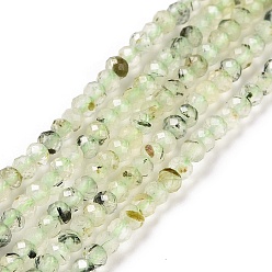 Prehnite Natural Prehnite Beads Strands, Faceted, Rondelle, 3x2mm, Hole: 0.3mm, about 188pcs/strand, 15.55 inch(39.5cm)
