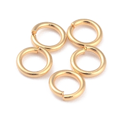 Настоящее золото 24K Покрытие стойки латунными перемычками, открытые кольца прыжок, долговечный, реальный 24 k позолоченный, 3.5x0.6 мм, внутренний диаметр: 2.2 мм