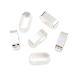 Посеребрённый Прелести латунных слайд, без кадмия и без свинца, прямоугольные, 925 серебро покрытием, 12x4x5.5 мм, отверстие : 11x4.5 мм