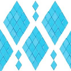 Sky Blue Gorgecraft Glass Cabochons, Mosaic Tiles, for Home Decoration or DIY Crafts, Rhombus, Sky Blue, 19x12x3mm, about 200pcs/bag