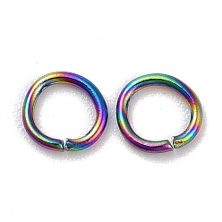 Rainbow Color 304 из нержавеющей стали открыты кольца прыжок, Радуга цветов, 22 датчик, 4x0.6 мм, внутренний диаметр: 2.8 мм