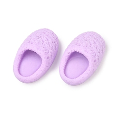 Сливовый Непрозрачные кабошоны из смолы, тапочка, слива, 38.5x23.5x15 мм