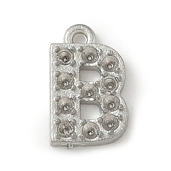 Letter B 304 Настройки горный хрусталь из нержавеющей стали кулон, цвет нержавеющей стали, В письме, пригодный для стразов 1 мм, 8x5x1 мм, отверстие : 0.7 мм