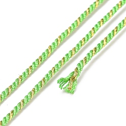 Pale Green Polycotton Filigree Cord, Braided Rope, with Plastic Reel, for Wall Hanging, Crafts, Gift Wrapping, Pale Green, 1.2mm, about 27.34 Yards(25m)/Roll