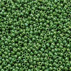 (407) Opaque AB Mint Green TOHO Round Seed Beads, Japanese Seed Beads, (407) Opaque AB Mint Green, 11/0, 2.2mm, Hole: 0.8mm, about 1110pcs/10g, 10g/bottle