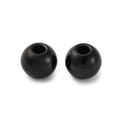 Черный 202 из нержавеющей стали Rondelle разделительные бусины, чёрные, 6x5 мм, отверстие : 2 мм