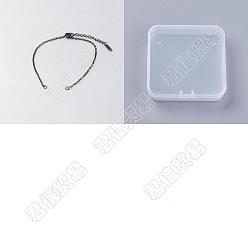 Electrophoresis Black 10Pcs Half Finished 304 Stainless Steel Cable Rolo Connector Bracelet Making, with Lobster Claw Clasps, Extender Chain & Jump Ring, Electrophoresis Black, 7-1/8 inch(18cm)