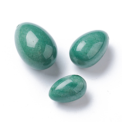 Зеленый Авантюрин Естественный зеленый авантюрин подвески наборы, яичный камень, 45~46x30 мм, 39~40x25~25.5 мм, 30~31x20~20.5 мм, отверстие: 1.5~2 мм, 3 шт / комплект