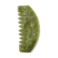 Green Natural Xiuyan Jade Massage Combs, Massaging Tools for Hair Care Body Relief, Green, 40.5x91.5x5mm