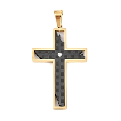 (52) Непрозрачная лаванда 304 из нержавеющей стали горный хрусталь подвески, крест прелести, долговечный, ионное покрытие (ip), разноцветные, 47x30x3 мм, отверстие : 8x5 мм