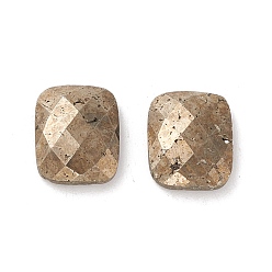 Pyrite Natural Pyrite Cabochons, Faceted, Rectangle, 12x10x4mm