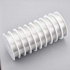 Серебро Круглая медная проволока для ювелирных изделий, долговечный, серебряный цвет гальваническим, 21 датчик, 0.7 мм, около 10.17 футов (3.1 м) / рулон