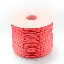 Tomate Hilo de nylon, cordón de satén de cola de rata, tomate, 1.5 mm, aproximadamente 100 yardas / rollo (300 pies / rollo)