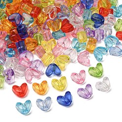 Mixed Color Transparent Acrylic Beads, Heart, Mixed Color, 9x11.5x7mm, Hole: 2.8mm, about 1063pcs/500g