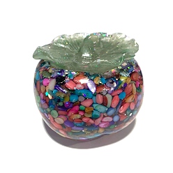 Разноцветный Украшение из смолы хурмы, со стружкой из ракушек внутри статуй для украшения домашнего офиса, красочный, 80x80x70 мм