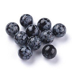 Snowflake Obsidian Natural Snowflake Obsidian Beads, Gemstone Sphere, No Hole/Undrilled, Round, 17.5~18mm