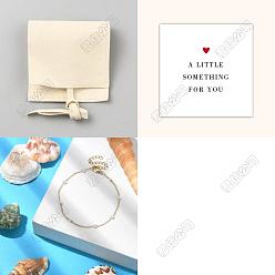 Бежевый 8шт. браслет из стеклянных жемчужин и бусин, ионное покрытие (IP) 316 ювелирные изделия из хирургической нержавеющей стали, с 8шт. бумажных благодарственных открыток, 8шт. браслеты ожерелья, бежевые, 7-1/2 дюйм (18.9 см)