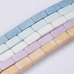 Mixed Color Natural Agate Beads Strands, Dyed, Cuboid, Mixed Color, 8.5x4x4mm, Hole: 1mm, about 47pcs/strand, 15.7 inch