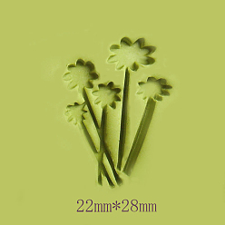 Flower Transparent Resin Stamps, DIY Handmade Soap Stamp Chapters, Clear, Flower Pattern, 2.8x2.2cm