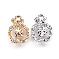 Mixed Color Alloy Charms, Long-Lasting Plated, Apple, Mixed Color, 13x10x3mm, Hole: 1.5mm