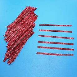 Red Kraft Paper & Iron Wire Twist Ties, Flat with Word, Red, 90x4mm, 100pcs/bag