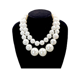 Double-layered pearl necklace Bold Double Layer Pearl Necklace for Fashionable European and American Street Style