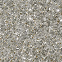 (DP1) Silverlined Crystal Миюки 3.4мм капельные бусины, японский бисер, серебряная подкладка, (dp1) посеребренный кристалл, 3.4x3 мм, отверстие : 0.65 мм, Около 900 шт / 50 г