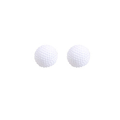 E1919-4/White Ball 925 Silver Heart-shaped Stud Earrings - Minimalist Geometric Circle Earings, Cute and Stylish.