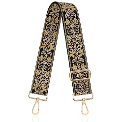 Black Ethnic Style Embroidered Adjustable Strap Accessory, Black, 130x5cm