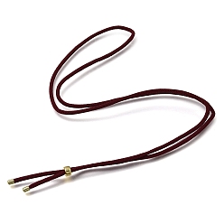 Coconut Brown 2.5MM Adjustable Braided Nylon Cords Necklace Making, with Golden Brass Finding, Coconut Brown, 27.56 inch(70cm)