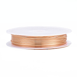 Light Gold Round Copper Jewelry Wire, Long-Lasting Plated, Light Gold, 20 Gauge, 0.8mm, about 9.84 Feet(3m)/roll
