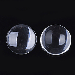 Clear Transparent Glass Cabochons, Half Round/Dome, Clear, 35x7.5mm, 279pcs/box