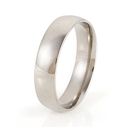 Stainless Steel Color 201 Stainless Steel Plain Band Rings, Stainless Steel Color, US Size 12 1/4(21.5mm), 6mm