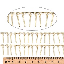 Light Gold Rack Plating Brass link Chains, Long-Lasting Plated, Soldered, with Spool, Light Gold, Bar: 14x2x1mm, about 32.81 Feet(10m)/Roll