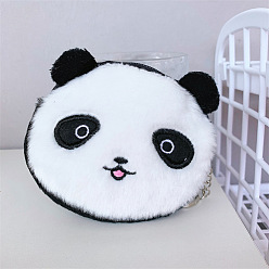 Panda Cute Plush Coin Purse Bear Head Storage Bag for Coins and Earphones.