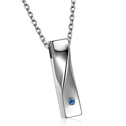 Deep Sky Blue Detachable Perfume Bottle Pendant Necklaces, Stainless Steel Chain Necklaces, Deep Sky Blue, 21.65 inch(55cm)