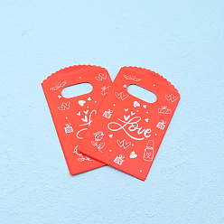 Word 50Pcs Rectangle Plastic Gift Bag, Candy Shopping Packaging Bags, Word, 15x9cm, about 45~50pcs/bag