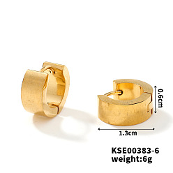 Золотой Модные 304 серьги-кольца из нержавеющей стали с зеркальной полировкой для уличного стиля хип-хоп, золотые, 13x3 мм