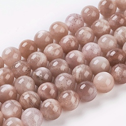 Sunstone Natural Sunstone Beads Strands, Round, 4mm, Hole: 0.5mm, about 46pcs/strand, 7.8 inch