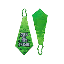 Зеленый Тканевый галстук для вечеринки в честь дня святого патрика, украшения для дома, зелёные, 237.5x100 мм