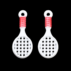 Красный Подвески из эмали и сплава, стойки покрытие, прелести ракетки, окрашеные, без кадмия, без никеля и без свинца, красные, 20x8x2.5 мм, отверстие : 1.2 мм