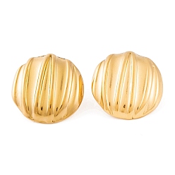 Золотой Плоские круглые 304 серьги-гвоздики из нержавеющей стали с ионным покрытием (IP) для женщин, золотые, 19 мм