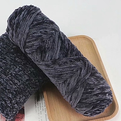 Gray Wool Chenille Yarn, Velvet Hand Knitting Threads, for Baby Sweater Scarf Fabric Needlework Craft, Gray, 3mm, about 87.49 Yards(80m)/Skein