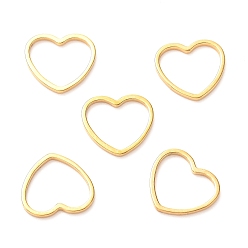 Golden 201 Stainless Steel Linking Rings, Heart, Golden, 10.5x12x1mm