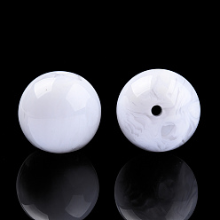 Creamy White Resin Beads, Imitation Gemstone, Round, Creamy White, 20x19mm, Hole: 2~2.4mm